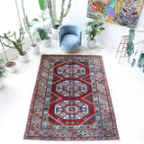 Vintage Turkish rug in a living room setting, Area rug in a living room setting, pile rug, Turkish rug, custom rug, modern rug, portland, rug shop, bright colors, wild shaman, soft rug, bold color, Portland, Oregon, rug store, rug shop, local shop