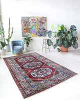 Vintage Turkish rug in a living room setting, Area rug in a living room setting, pile rug, Turkish rug, custom rug, modern rug, portland, rug shop, bright colors, wild shaman, soft rug, bold color, Portland, Oregon, rug store, rug shop, local shop