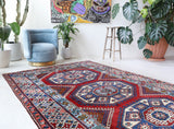 Vintage Turkish rug in a living room setting, Area rug in a living room setting, pile rug, Turkish rug, custom rug, modern rug, portland, rug shop, bright colors, wild shaman, soft rug, bold color, Portland, Oregon, rug store, rug shop, local shop