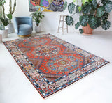 Vintage Turkish rug in a living room setting, Area rug in a living room setting, pile rug, Turkish rug, custom rug, modern rug, portland, rug shop, bright colors, wild shaman, soft rug, bold color, Portland, Oregon, rug store, rug shop, local shop