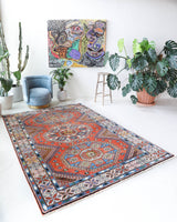 Vintage Turkish rug in a living room setting, Area rug in a living room setting, pile rug, Turkish rug, custom rug, modern rug, portland, rug shop, bright colors, wild shaman, soft rug, bold color, Portland, Oregon, rug store, rug shop, local shop
