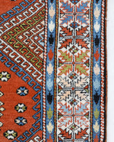 Vintage Turkish rug in a living room setting, Area rug in a living room setting, pile rug, Turkish rug, custom rug, modern rug, portland, rug shop, bright colors, wild shaman, soft rug, bold color, Portland, Oregon, rug store, rug shop, local shop