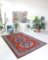 Vintage Turkish rug in a living room setting, Area rug in a living room setting, pile rug, Turkish rug, custom rug, modern rug, portland, rug shop, bright colors, wild shaman, soft rug, bold color, Portland, Oregon, rug store, rug shop, local shop