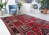 Vintage Turkish rug in a living room setting, Area rug in a living room setting, pile rug, Turkish rug, custom rug, modern rug, portland, rug shop, bright colors, wild shaman, soft rug, bold color, Portland, Oregon, rug store, rug shop, local shop
