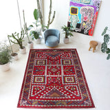 Vintage Turkish rug in a living room setting, Area rug in a living room setting, pile rug, Turkish rug, custom rug, modern rug, portland, rug shop, bright colors, wild shaman, soft rug, bold color, Portland, Oregon, rug store, rug shop, local shop