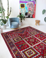 Vintage Turkish rug in a living room setting, Area rug in a living room setting, pile rug, Turkish rug, custom rug, modern rug, portland, rug shop, bright colors, wild shaman, soft rug, bold color, Portland, Oregon, rug store, rug shop, local shop