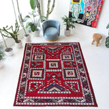 Vintage Turkish rug in a living room setting, Area rug in a living room setting, pile rug, Turkish rug, custom rug, modern rug, portland, rug shop, bright colors, wild shaman, soft rug, bold color, Portland, Oregon, rug store, rug shop, local shop