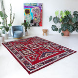 Vintage Turkish rug in a living room setting, Area rug in a living room setting, pile rug, Turkish rug, custom rug, modern rug, portland, rug shop, bright colors, wild shaman, soft rug, bold color, Portland, Oregon, rug store, rug shop, local shop