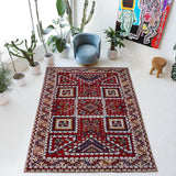Vintage Turkish rug in a living room setting, Area rug in a living room setting, pile rug, Turkish rug, custom rug, modern rug, portland, rug shop, bright colors, wild shaman, soft rug, bold color, Portland, Oregon, rug store, rug shop, local shop