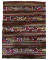 Vintage kilim rug in living room setting, bright colors, wild shaman, soft rug, bold color, Portland, Oregon, rug store, rug shop, local shop, vintage rug, modern kilim, warm colors, antique kilim rug