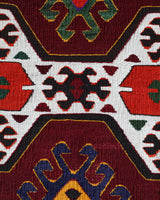 Vintage kilim rug in living room setting, bright colors, wild shaman, soft rug, bold color, Portland, Oregon, rug store, rug shop, local shop, vintage rug, modern kilim, warm colors, antique kilim rug