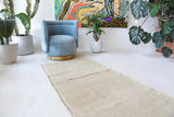 Vintage Turkish runner rug in living room setting, old rug, antique rug, pastel colors, faded colors, Turkish rug, vintage rug, soft rug, Portland, Oregon, rug store, rug shop, local shop