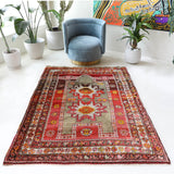 Antique Turkish rug, pile rug, vintage rug, portland, rug shop, bright colors, wild shaman, soft rug, bold color, Portland, Oregon, rug store, rug shop, local shop, antique rug, collection piece, collector rug, handmade rug, wool rug, antique rug, pastel colors, faded colors