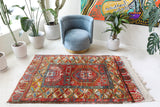 Antique Turkish rug, pile rug, vintage rug, portland, rug shop, bright colors, wild shaman, soft rug, bold color, Portland, Oregon, rug store, rug shop, local shop, antique rug, collection piece, collector rug, handmade rug, wool rug, antique rug, pastel colors, faded colors