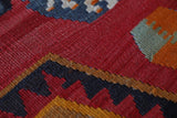 Vintage Turkish runner rug in a living room setting, pile rug, Turkish rug, vintage rug, portland, rug shop, bright colors, wild shaman, soft rug, bold color, Portland, Oregon, rug store, rug shop, local shop