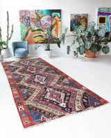 Vintage kilim rug in living room setting, old rug, antique rug, pastel colors, faded colors, Turkish rug, vintage rug, soft rug, Portland, Oregon, rug store, rug shop, local shop, earthy tones, earthy colors, warm colors