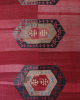 Vintage kilim rug in living room setting, bright colors, wild shaman, soft rug, bold color, Portland, Oregon, rug store, rug shop, local shop, vintage rug, modern kilim, warm colors, antique kilim rug