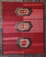 Vintage kilim rug in living room setting, bright colors, wild shaman, soft rug, bold color, Portland, Oregon, rug store, rug shop, local shop, vintage rug, modern kilim, warm colors, antique kilim rug