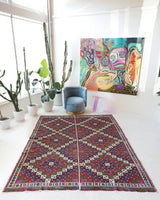 Vintage Pergamum Cicim Kilim Rug 6'9"x9'8"