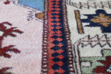 Vintage Turkish rug in a living room setting, pile rug, Turkish rug, vintage rug, portland, rug shop, bright colors, wild shaman, soft rug, bold color, Portland, Oregon, rug store, rug shop, local shop, antique rug