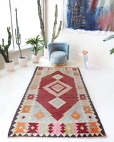 Vintage Milas Bencik Kilim Rug 4'4"x8'7"