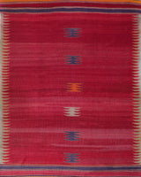 Vintage kilim rug in living room setting, bright colors, wild shaman, soft rug, bold color, Portland, Oregon, rug store, rug shop, local shop, vintage rug, modern kilim, warm colors, antique kilim rug