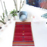 Vintage kilim rug in living room setting, bright colors, wild shaman, soft rug, bold color, Portland, Oregon, rug store, rug shop, local shop, vintage rug, modern kilim, warm colors, antique kilim rug