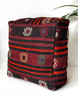 Floor pouf in a living room setting, pillow, turkish pillow, kilim pillow, home decor, decorative pillow, sham, rug pillow,  decor, home decor, pouf, floor cushion, cushion, Portland, rugshop, Oregon, Wild Shaman, ottoman