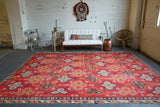 old rug, antique rug, earthy colors, faded colors, Turkish rug, vintage rug, flat weave, kilim rug, large area rug, square rug, Wild Shaman, Portland, Oregon, rug store, rug shop, local shop