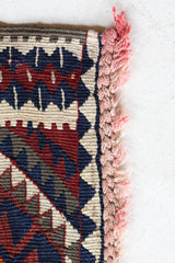 Vintage kilim rug in living room setting, bright colors, wild shaman, soft rug, bold color, Portland, Oregon, rug store, rug shop, local shop, vintage rug, modern kilim, warm colors