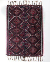 Vintage kilim rug in living room setting, bright colors, wild shaman, soft rug, bold color, Portland, Oregon, rug store, rug shop, local shop, vintage rug, modern kilim, warm colors