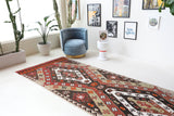Vintage Adana kilim runner 4'3"x12'