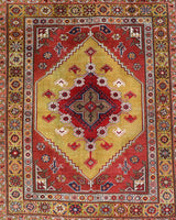 Vintage Turkish rug in living room setting, old rug, antique rug, pastel colors, faded colors, Turkish rug, vintage rug, soft rug, Portland, Oregon, rug store, rug shop, local shop