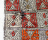 Vintage Turkish runner rug in living room setting, old rug, antique rug, pastel colors, faded colors, Turkish rug, vintage rug, soft rug, Portland, Oregon, rug store, rug shop, local shop