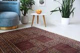 Turkmen rug in a living room setting, pile rug, Turkish rug, vintage rug, portland, rug shop, bright colors, wild shaman, soft rug, bold color, Portland, Oregon, rug store, rug shop, local shop, antique rug