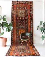 Vintage kilim rug in living room setting, bright colors, wild shaman, soft rug, bold color, Portland, Oregon, rug store, rug shop, local shop, vintage rug, modern kilim, warm colors