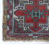 Vintage mini kilim rug in room decor setting, kilim, Turkish rug, vintage rug, portland, rug shop, bright colors, wild shaman, soft rug, bold color, Portland, Oregon, rug store, rug shop, local shop