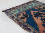 Vintage mini kilim rug in room decor setting, kilim, Turkish rug, vintage rug, portland, rug shop, bright colors, wild shaman, soft rug, bold color, Portland, Oregon, rug store, rug shop, local shop