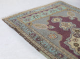 Vintage mini kilim rug in room decor setting, kilim, Turkish rug, vintage rug, portland, rug shop, bright colors, wild shaman, soft rug, bold color, Portland, Oregon, rug store, rug shop, local shop