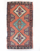 Vintage mini kilim rug in room decor setting, kilim, Turkish rug, vintage rug, portland, rug shop, bright colors, wild shaman, soft rug, bold color, Portland, Oregon, rug store, rug shop, local shop