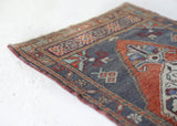 Vintage mini kilim rug in room decor setting, kilim, Turkish rug, vintage rug, portland, rug shop, bright colors, wild shaman, soft rug, bold color, Portland, Oregon, rug store, rug shop, local shop