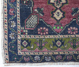 Vintage mini kilim rug in room decor setting, kilim, Turkish rug, vintage rug, portland, rug shop, bright colors, wild shaman, soft rug, bold color, Portland, Oregon, rug store, rug shop, local shop