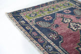 Vintage mini kilim rug in room decor setting, kilim, Turkish rug, vintage rug, portland, rug shop, bright colors, wild shaman, soft rug, bold color, Portland, Oregon, rug store, rug shop, local shop