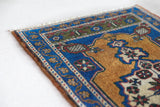Vintage mini kilim rug in room decor setting, kilim, Turkish rug, vintage rug, portland, rug shop, bright colors, wild shaman, soft rug, bold color, Portland, Oregon, rug store, rug shop, local shop