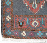 Vintage mini kilim rug in room decor setting, kilim, Turkish rug, vintage rug, portland, rug shop, bright colors, wild shaman, soft rug, bold color, Portland, Oregon, rug store, rug shop, local shop