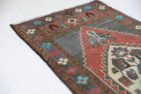Vintage mini kilim rug in room decor setting, kilim, Turkish rug, vintage rug, portland, rug shop, bright colors, wild shaman, soft rug, bold color, Portland, Oregon, rug store, rug shop, local shop
