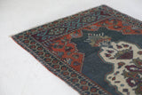 Vintage mini kilim rug in room decor setting, kilim, Turkish rug, vintage rug, portland, rug shop, bright colors, wild shaman, soft rug, bold color, Portland, Oregon, rug store, rug shop, local shop