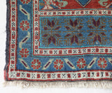 Vintage mini kilim rug in room decor setting, kilim, Turkish rug, vintage rug, portland, rug shop, bright colors, wild shaman, soft rug, bold color, Portland, Oregon, rug store, rug shop, local shop