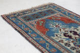 Vintage mini kilim rug in room decor setting, kilim, Turkish rug, vintage rug, portland, rug shop, bright colors, wild shaman, soft rug, bold color, Portland, Oregon, rug store, rug shop, local shop