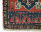 Vintage mini kilim rug in room decor setting, kilim, Turkish rug, vintage rug, portland, rug shop, bright colors, wild shaman, soft rug, bold color, Portland, Oregon, rug store, rug shop, local shop